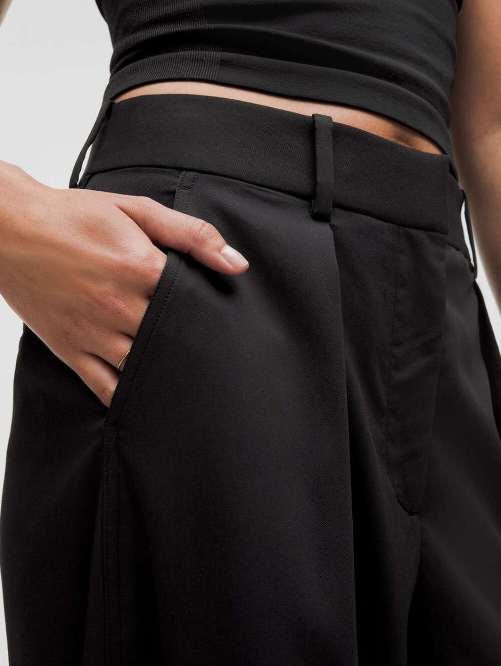 Lululemon Pleat-Front High-Rise Trouser *Regular Size 8 Black Pockets Fly Front - Picture 4 of 16